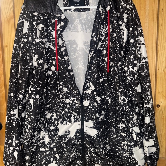 Carbon Other - Carbon Monochrome Splatter Jacket with Red Accents
